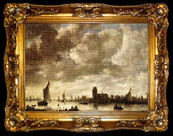 framed  Jan van Goyen View of Merwede before Dordrecht, ta009-2